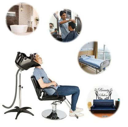 JYXYXSCP Portable Backwash Shampoo Sink,Mobile Salon Washing Hair Basin Adjustable Shampoo Basin Stand for Professional Use in Salons Barbershop