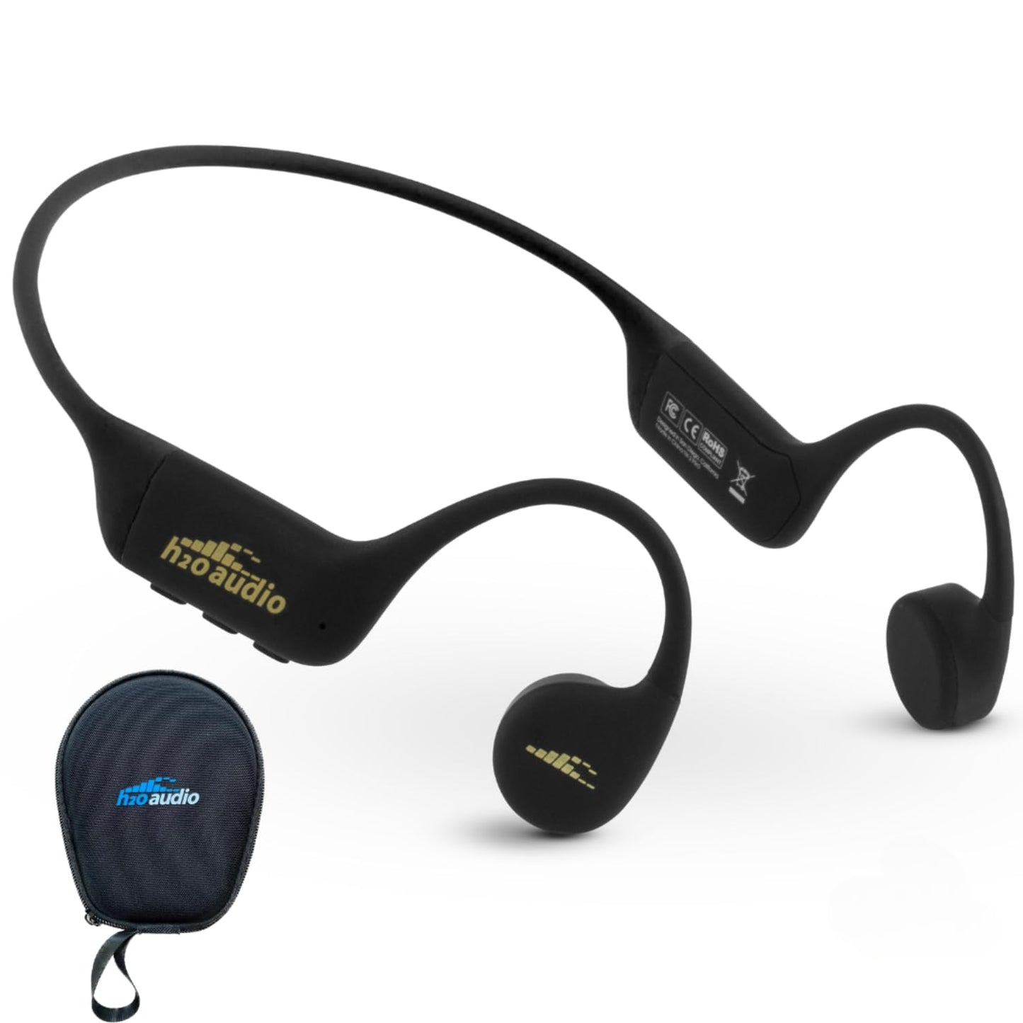 H2O Audio TRI 2 PRO Multi-Sport Waterproof Bone Conduction Open Ear Headphones, Bluetooth 5.3 for Running and Cycling, MP3 Mode for Swimming, IPX8, 8GB Memory, Playlist+ App Included for Streaming