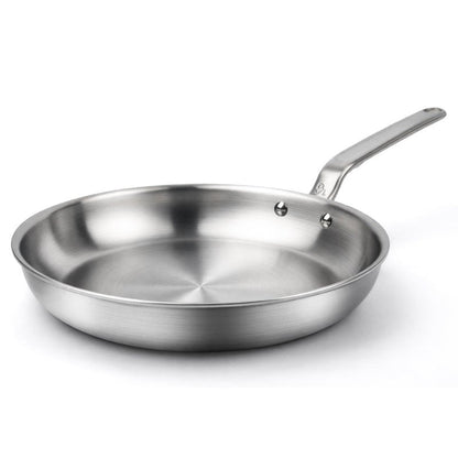 GLOBEHOME 10 Inch Stainless Steel Frying Pan - 5 Ply Stainless Clad Skillet with Aluminum Core, Durable and Even Heating, Professional Cookware for Induction, All Stoves, Oven and Dishwasher Safe
