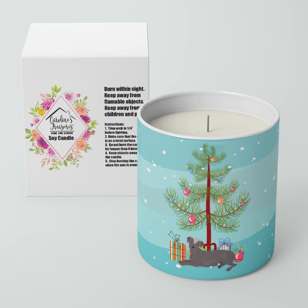 Caroline's Treasures CK3499CDL Ecuadorian Hairless Dog Christmas Tree 10 oz Decorative Soy Candle Nature Soy Wax Essential Oil Home Decor Ideal for Bedroom Kitchen Bath Office Gift, 10 oz