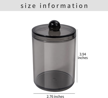 Skiennix 2-Pack Black Plastic Qtip Holder - Stylish Bathroom Organizer for Cotton Swabs & Accessories