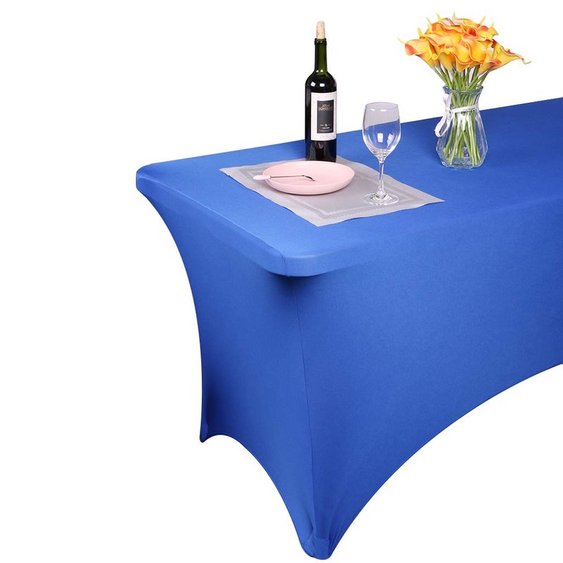 Fvstar 2pcs 6FT Tablecloth,Orange Spandex Tablecover,6ft Fitted Stretch Rectangular Table Cloth,6 Foot Washable Patio Table Protector for Party,Wedding,Banquet,Festival,Christmas