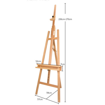 Tripod Easel Adjustable Wood Artist Easel for Painting Wooden A-Frame Studio Easel Large Art Easel with Canvas Holder Easy Folding