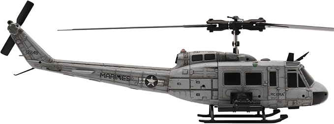 RC ERA C032 RC Helicopter 1/48 Scale 2.4G 6CH UH-1 Huey Flybarless RC Helicopter 6-Axis Gyroscope Stabilization with Altitude Hold &amp 3D Inverted Flight for Adults Enthusiasts(1 Battery)