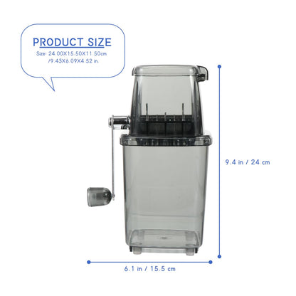 HOOTNEE Portable Hand Crank Ice Crusher Manual Ice Cube Chopper for Home Kitchen Bar Tool 9.44X6.10X4.52In Transparent Cover Design for Shaved Slush Drinks