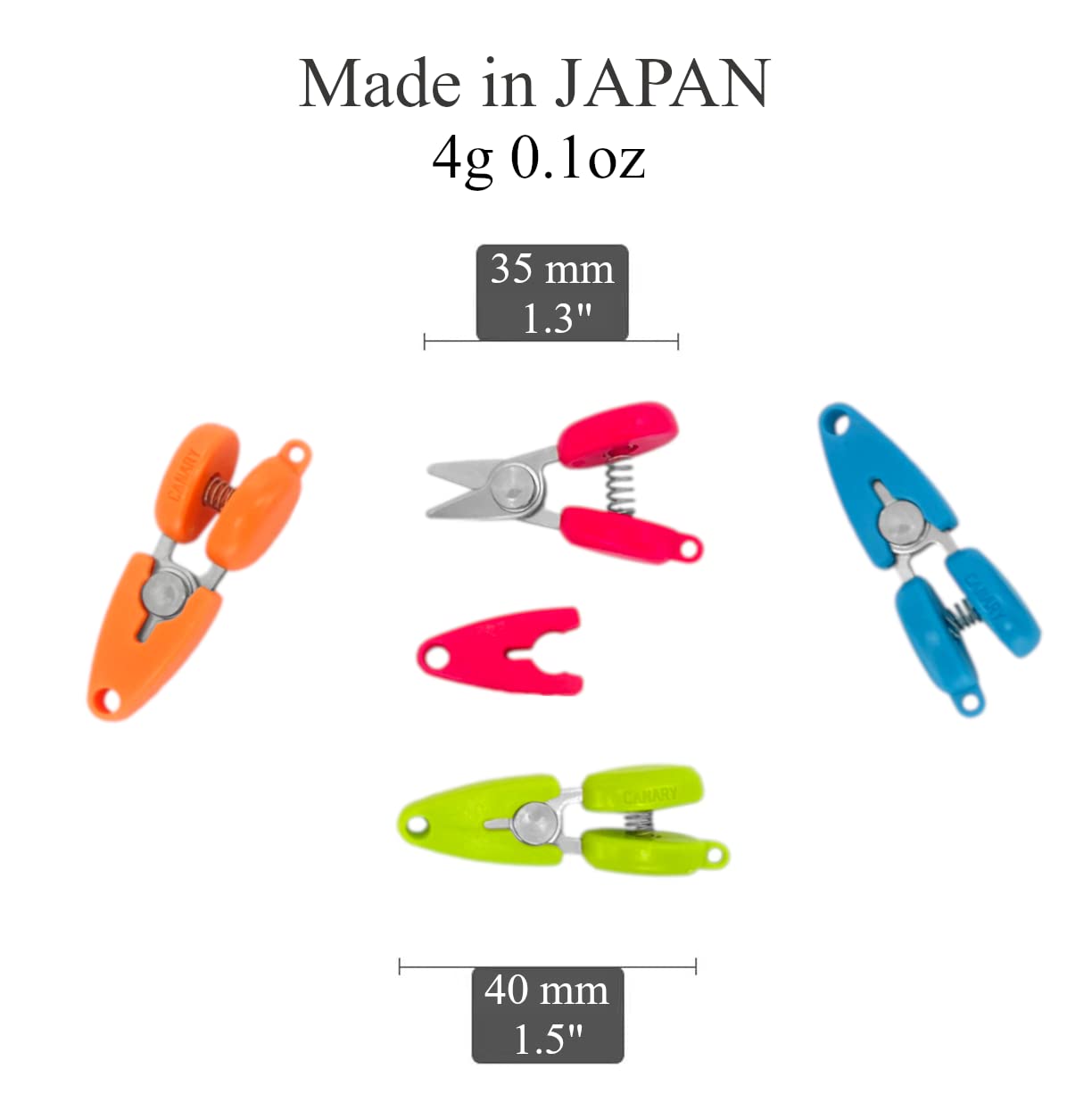CANARY Tiny Scissors with Cover 1.3" TSA Approved Mini Scissors for Travel, Sewing, Keychain, Japanese Stainless Steel Blade, Made in JAPAN, Green