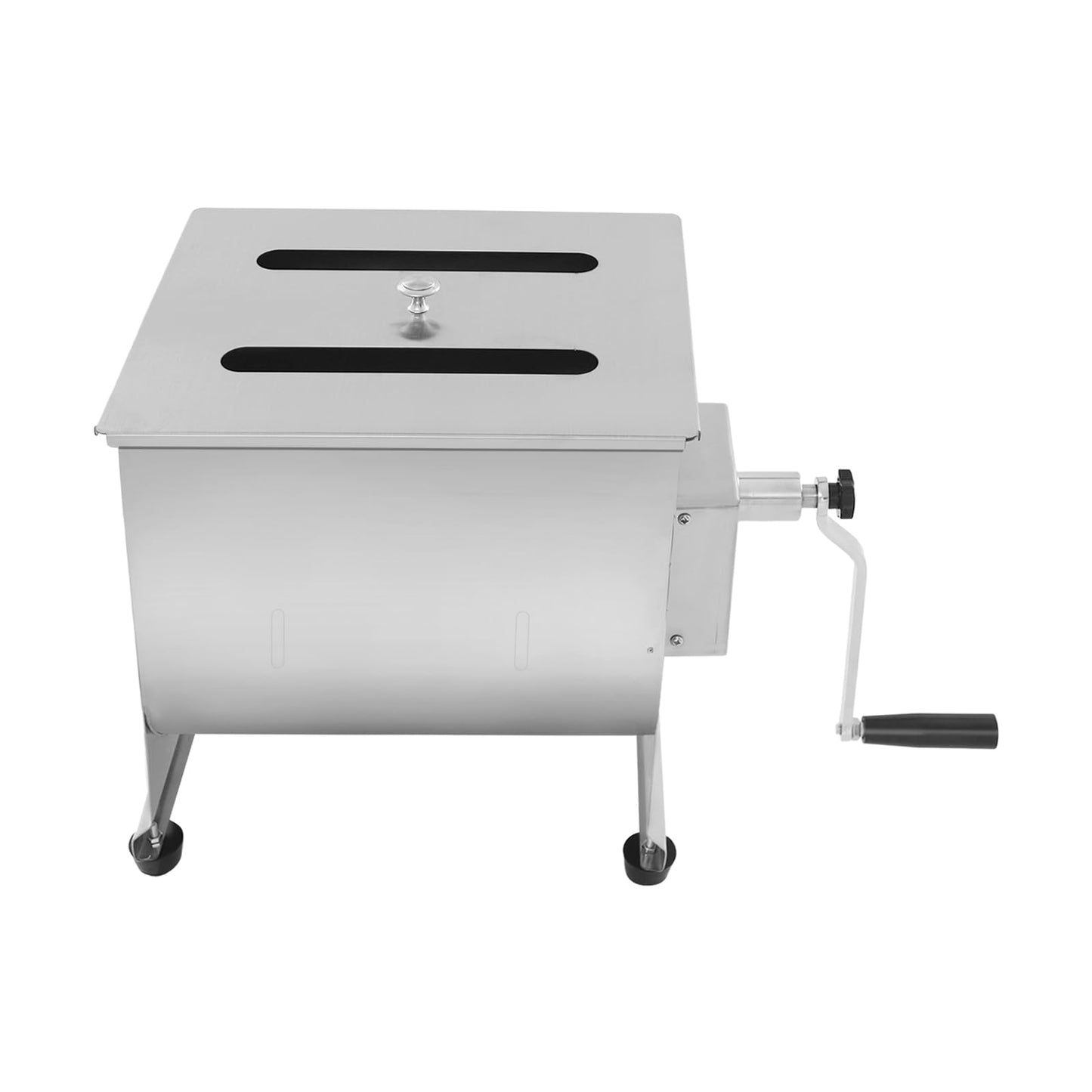 Commercial Manual Meat Mixer with Lid, Stainless Steel Fixed 44lbs Tank Hand Meat Mixer Tool for Sausage