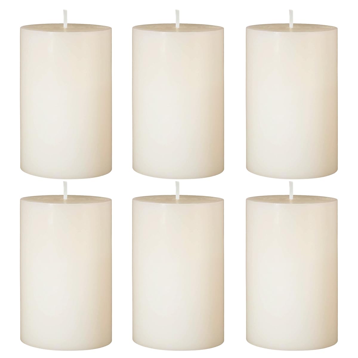 6 Packs Dripless Ivory Pillar Candles, Unscented 2.75x4 Inch Cylinder Wax Candles for Home Table Holiday Party Spa Decor Emergency