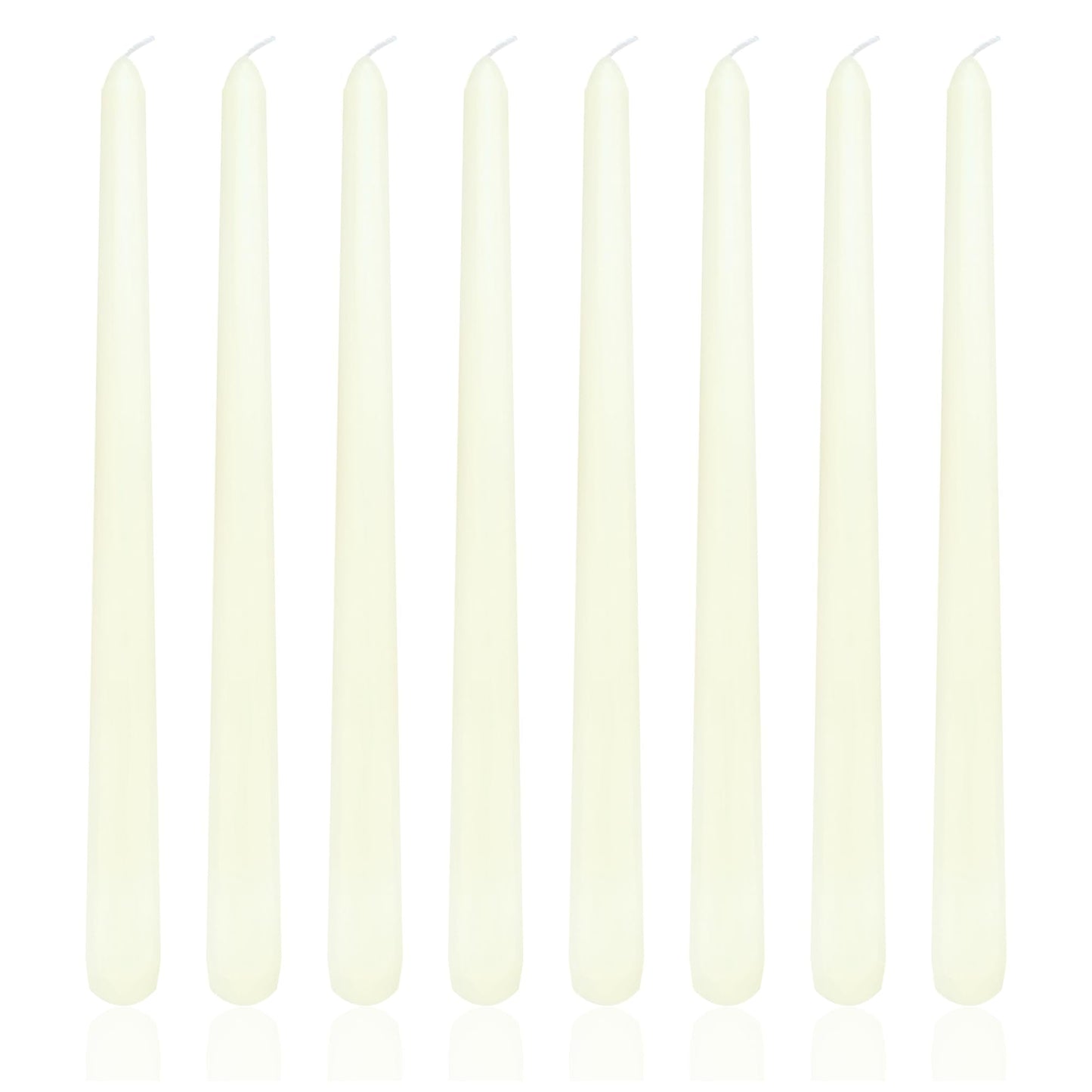 8 Pack 10 Inch Ivory Taper Candles Long Burning Time and Dripless Candles For Dinner Home Decor Wedding Shower