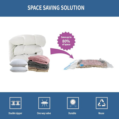 20 Pack Space Saver Vacuum Storage Bags for Clothing Travel, Vacuum Seal Compression Bags for Clothes, Packing, Luggage, Blankets, Comforters and Pillows, Electric Pump Included