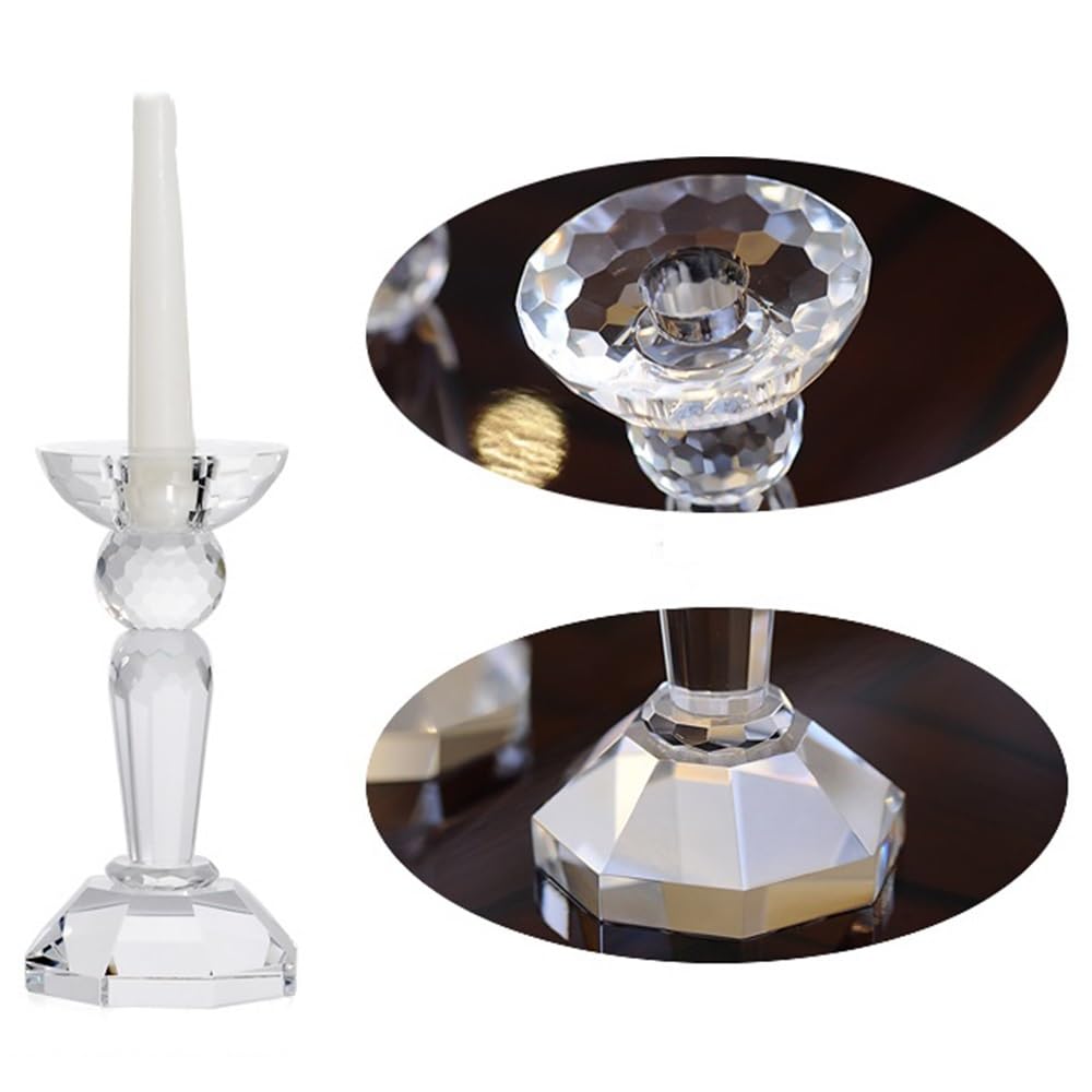 Candlestick Holders Creative Crystal Candlestick Elegant Candle Holder Centerpiece for Wedding, Church, Halloween, Dining, Home Decor Candle Holders(Medium)