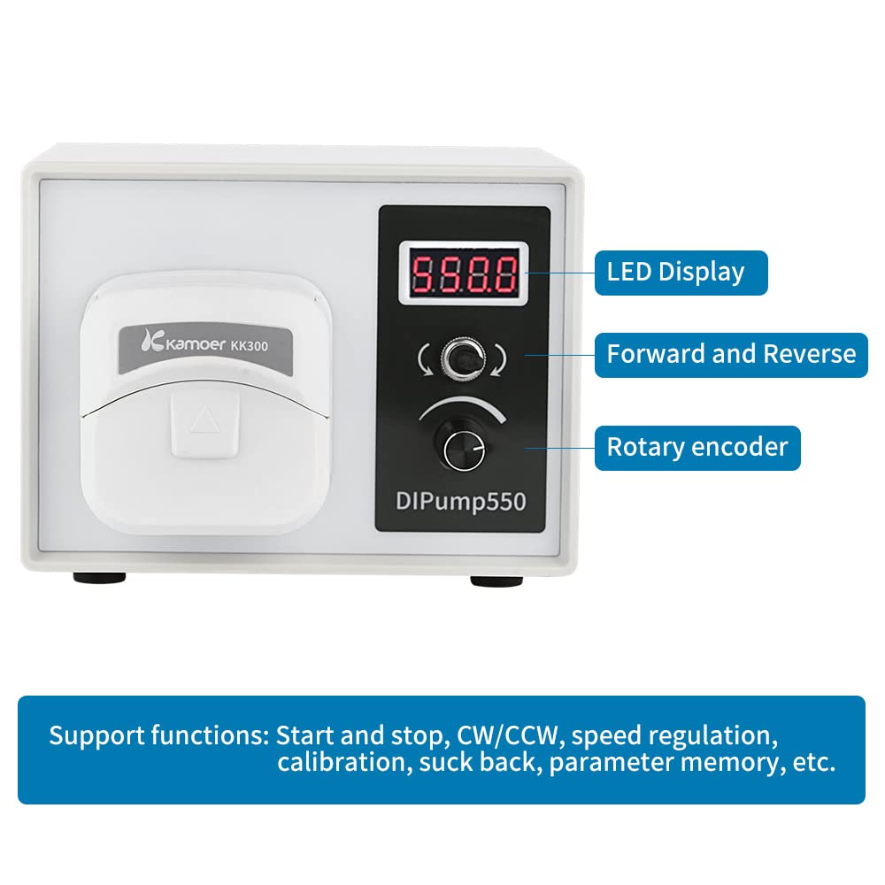 Kamoer DIPump-KK300 4 rotors 0-300ml/min high flow peristaltic pump 24V stepper motor intelligent variable speed high flow lab liquid dosing pump