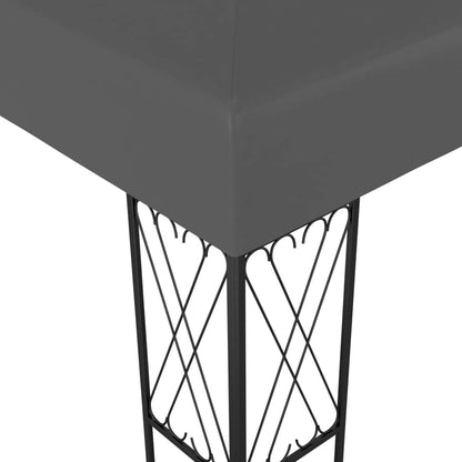Large Anthracite Gazebo, 100% Polyester Canopy, Durable Steel Frame, 9.8x9.8 ft Outdoor Patio Shelter for Parties, UV-Resistant Fabric, Easy Assembly Outdoor Structures