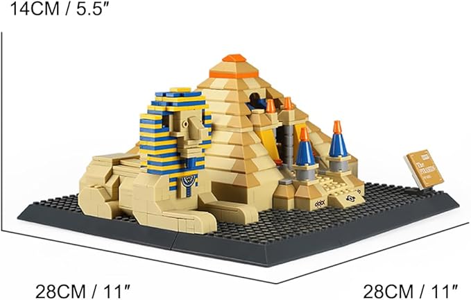 Great Pyramid of Giza &amp Sphinx Egypt Building Set (643 Pieces) Architecture Building Blocks Toys Home Décor Model Gifts for Kids and Adults