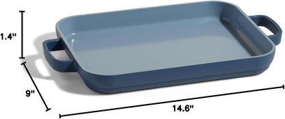 Our Place Mini Griddle Pan - 9" Nonstick Ceramic Griddle for Stovetop & Oven | PFAS-Free, Easy-Grip Handles | Blue Salt