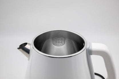 White 1.8L Electric Tea Kettle, Electric Kettle, Stainless Steel electric tea kettle for Fast Boiling Water, hot water Kettle, Double wall and Boil-Dry Protection with Auto-Shutoff.