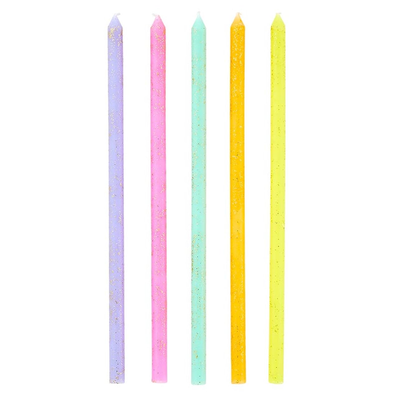 Slant Collections 16-Count Birthday Candles Colorful Cake Candle Pack, 5.5" Tall, Hooray