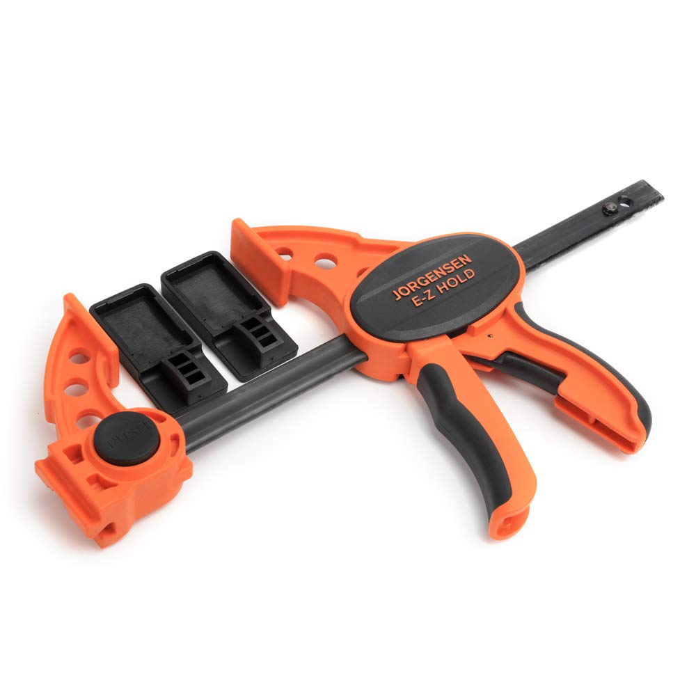 Jorgensen 6" One Hand Clamp/Spreader, 300 Lbs Clamping Force, E-Z Hold Bar Clamps Set, Medium Duty, 2-pack
