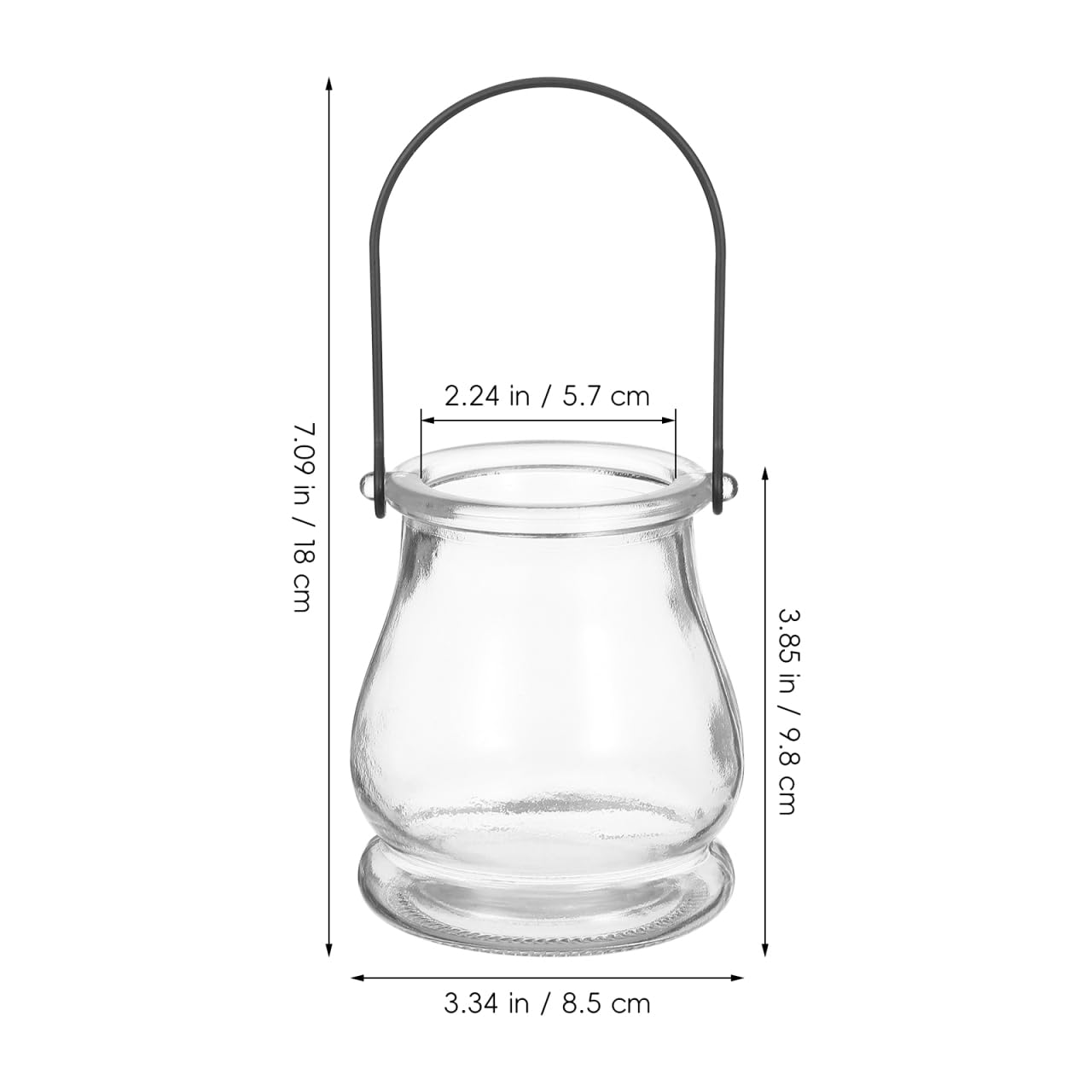 Cabilock Glass Candle Holders 4 Inch Tea Light Candle Stands with Handles Multipurpose Indoor Outdoor Decor Sticks Holder for Home Party Wedding