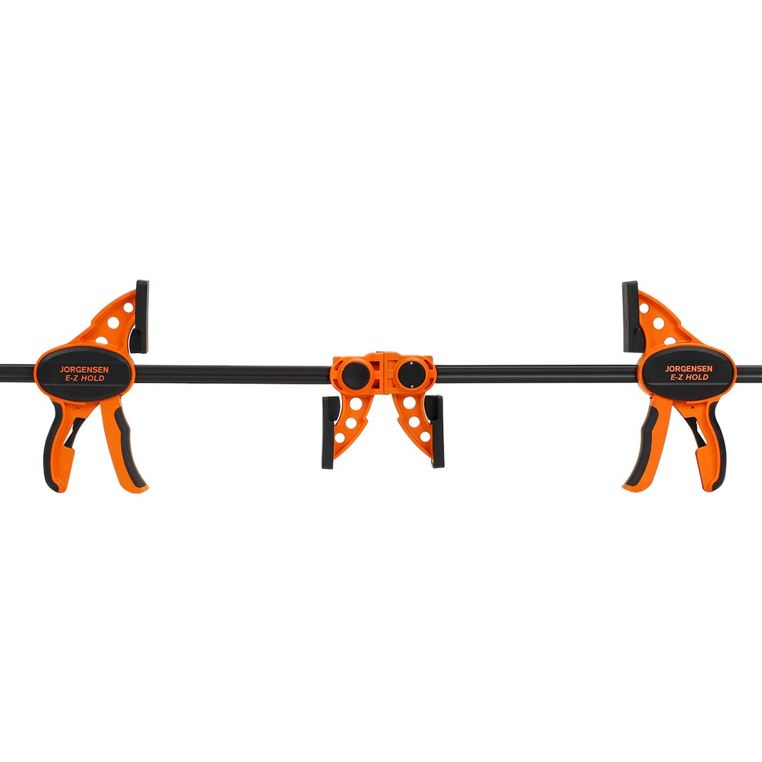 JORGENSEN 2-pack Ratchet Bar Clamps Set, Medium Duty, 12-inch One Hand Clamp, E-Z Hold Expandable Spreader