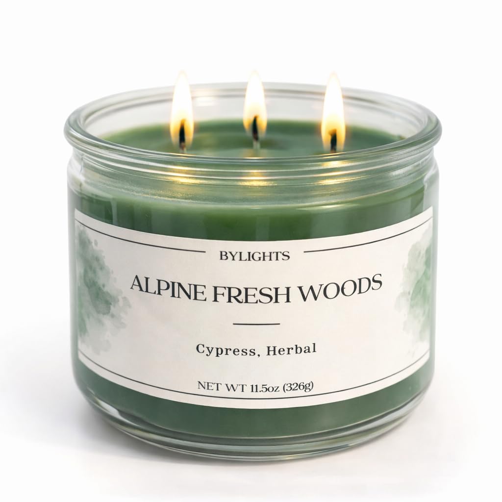 Velvet Apple Ember, Soy Wax Scented Candle, 11.5oz, 3 Wicks (Alpine Fresh Woods)