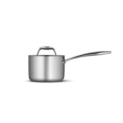 Tramontina Signature Tri-Ply Clad Stainless Steel 1.5-Quart Sauce Pan with Lid, Induction-Ready, Dishwasher-Safe, NSF-Certified, Made in Brazil
