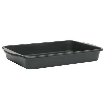 Oster Teston 13 x 9 Inch Rectangular Baking Pan, Nonstick Carbon Steel Cake Pan, Matte Black, PFAS-Free, Oven-Safe, Easy Clean Bakeware