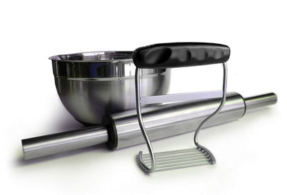 Perfect Pie Dough Blender & Pastry Cutter Tool – Heavy Duty Stainless Steel Blades for Easy Mixing – Ergonomic Soft Grip Handle – Ideal for Baking Pizza, Pie, Cookies - Black