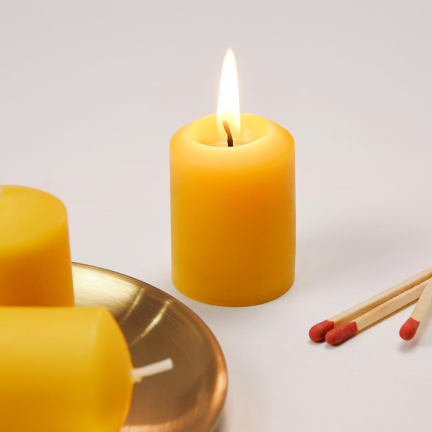 Beeswax Votive Candles-6 Pack Natural Small Votives Set for Home Room Decor Party Wedding Spa Gift