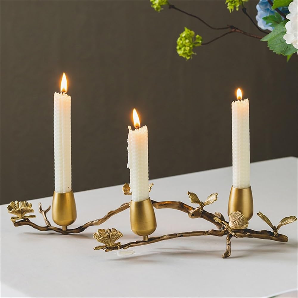 YUHUAWF Candle Holderss Light Luxury Romantic Brass Candle Holder Retro Decorative Three-Head Candlestick Ornaments Decorative Candlestick