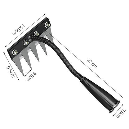 Gardening Hand Weeder Tool,Manual Weeder Tool with Detachable Blades, 4 Sizes High Carbon Steel Dual-Edge Design for Farm Garden Lawn Weed Removal, Soil Cultivation & Root Extraction (5 Tines)