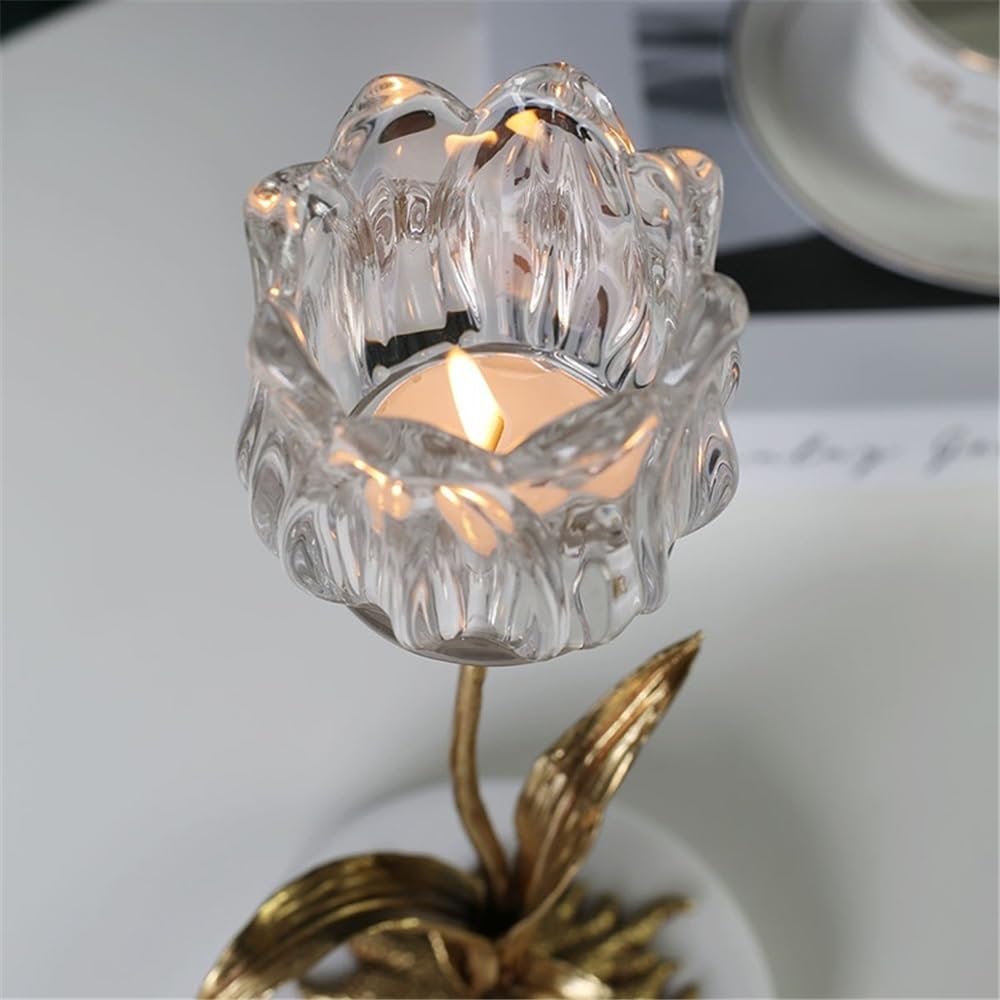 Candlestick Holders Light Candle Holder Ornaments with Base Home Dining Table Decoration Crystal Glass Candle Holders