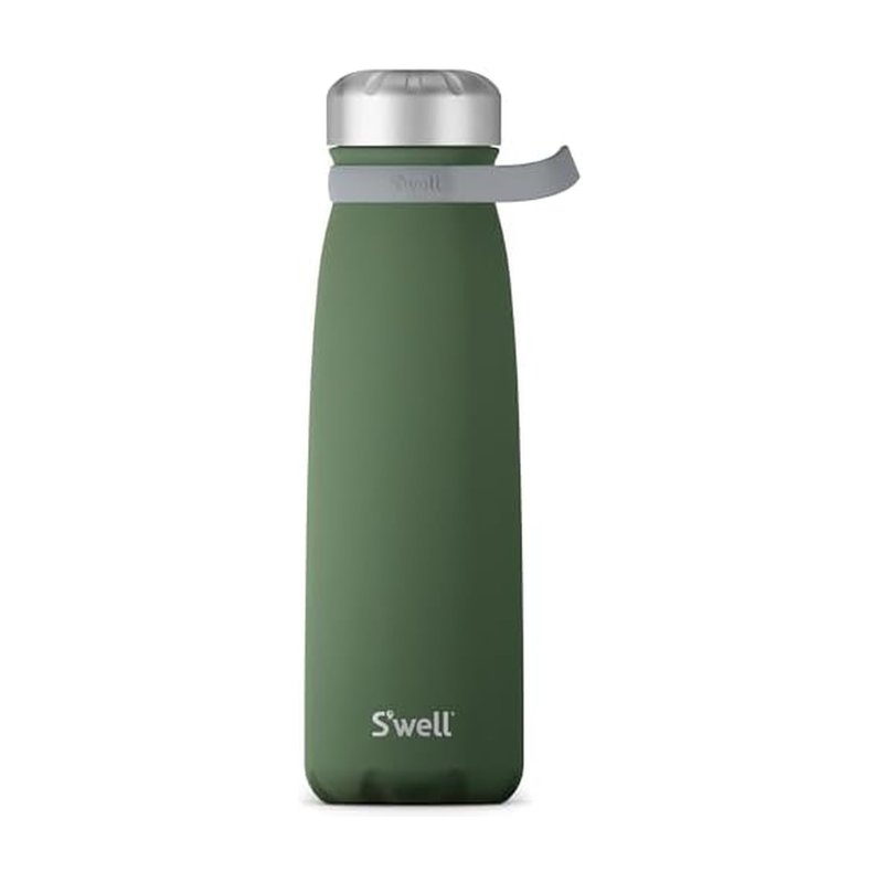 S'well Stainless Steel Traveler With Handle, 40oz, Green Jasper, Triple Layered Vacuum Insulated Containers Keeps Drinks Cold for 60 Hours and Hot for 20, BPA Free, Easy Carrying On the Go