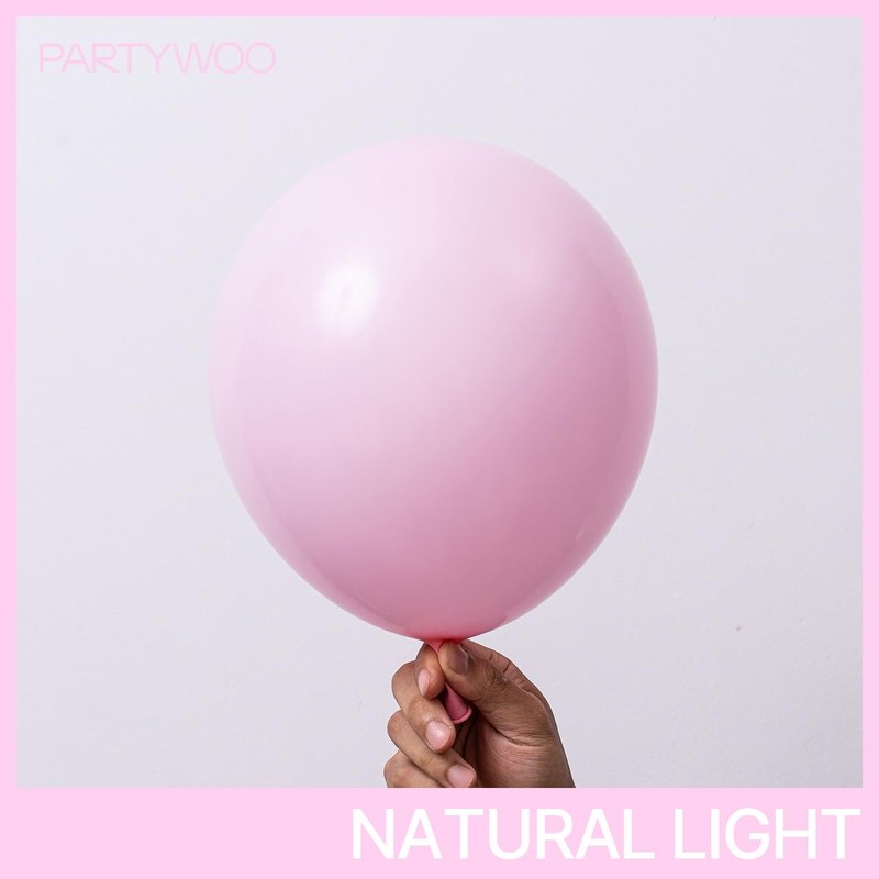 PartyWoo Baby Pink Balloons 101pcs 12 Inch Pastel Pale Light Pink Latex Helium Balloons for Baby Shower Gender Reveal Easter Bachelorette Wedding Bridal Shower Birthday Party Decorations Pink-Q05