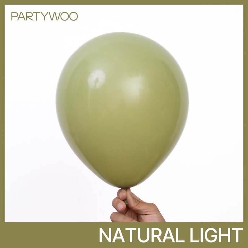 PartyWoo Sage Green Balloons 100pcs Different Sizes of 18 12 10 5 Inch Olive Boho Green Latex Balloon Arch Kit for Wedding Birthday Dinosaur Jungle Golf Football Theme Party Decorations Green-F11