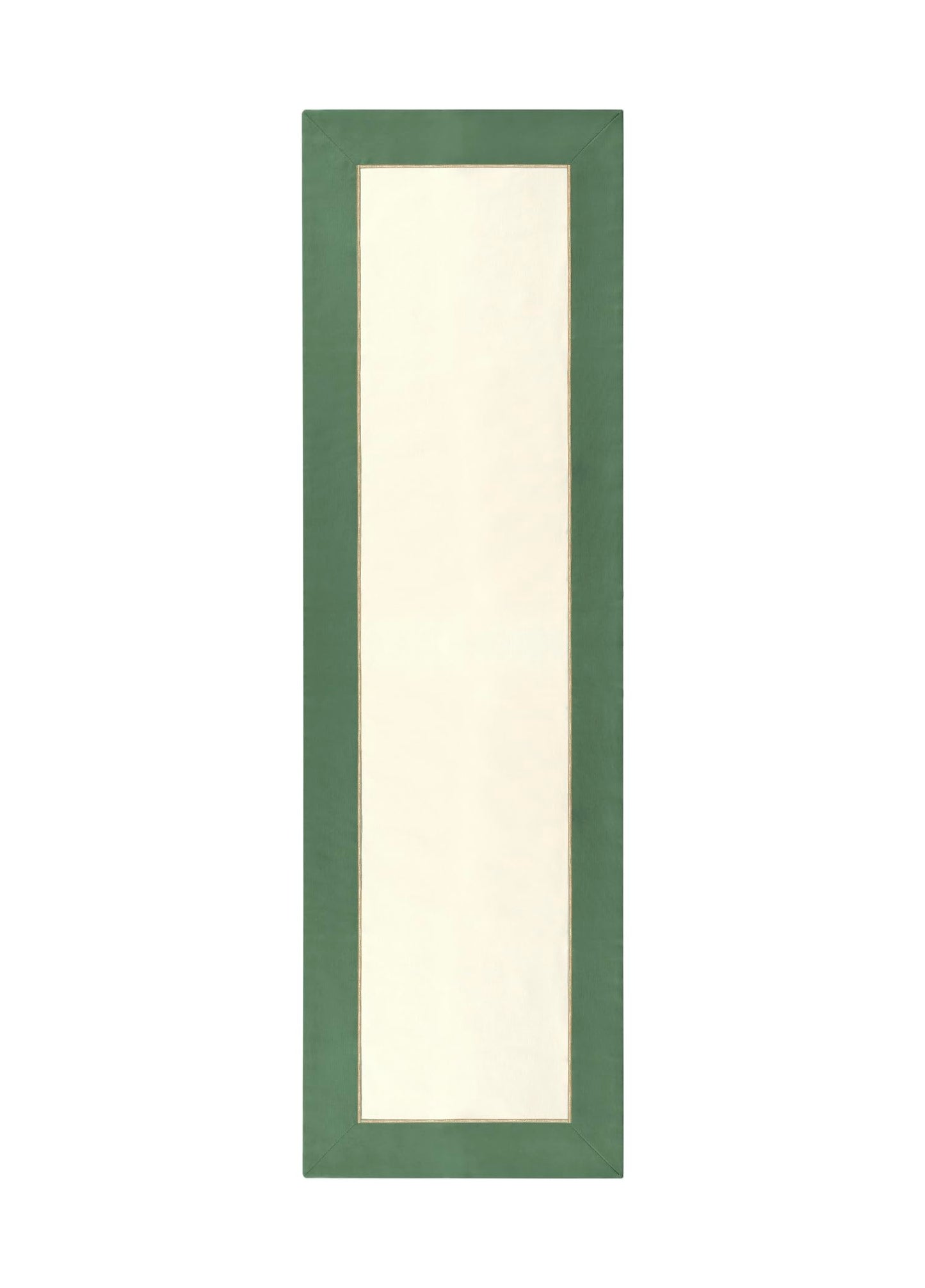 Roumelie Orientale Timeless Runner with Gold Embroidery, 59 x 20 inches - Handcrafted Dinner Table Runner - Machine Washable (Green)