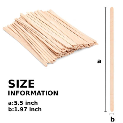 LesNice 5.5 Inch Wooden Coffee Stir Sticks, 200 Count Premium Natural Birch Wood Stirrers for Coffee Bar Accessories, Disposable Beverage Stirrers for Hot/Cold Drinks, Eco-Friendly & Splinter-Free