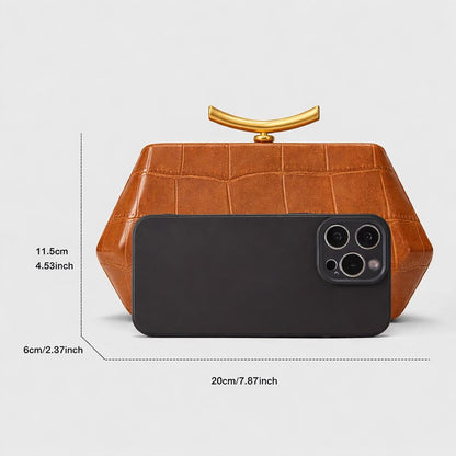 PU Leather Clutch Purse Elegant Gold Evening Bag Unique Crossbody Handbag for Wedding Party Prom
