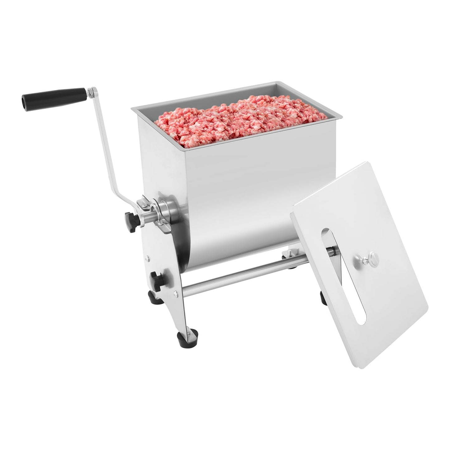 Manual Meat Mixing Machine, Meat Mixer 22lb Capacity, Commercial Tilting Mixer, Large Tub, Removable Paddle, Sausage Mixing Machine, for Home Kitchen, Butcher, Restaurant