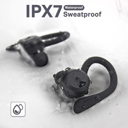 APEKX Bluetooth Headphones True Wireless Earbuds with Charging Case IPX7 Waterproof Stereo Sound Earphones Built-in Mic in-Ear Headsets Deep Bass for Sport Running Black