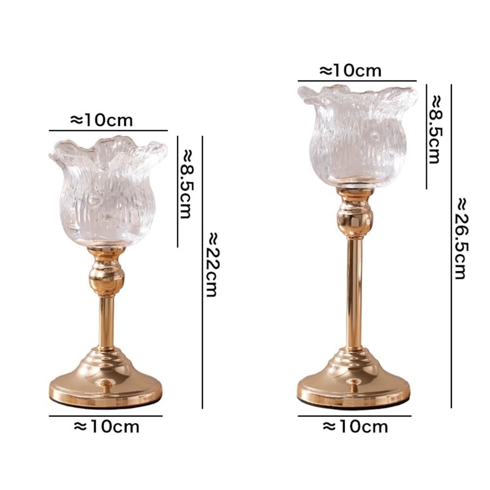 cfycfy987 Candelabra European Crystal Glass Tall Candle Holder Candlelight Dinner Table Decoration Home Furnishings Candle Sticks Holder(Small)