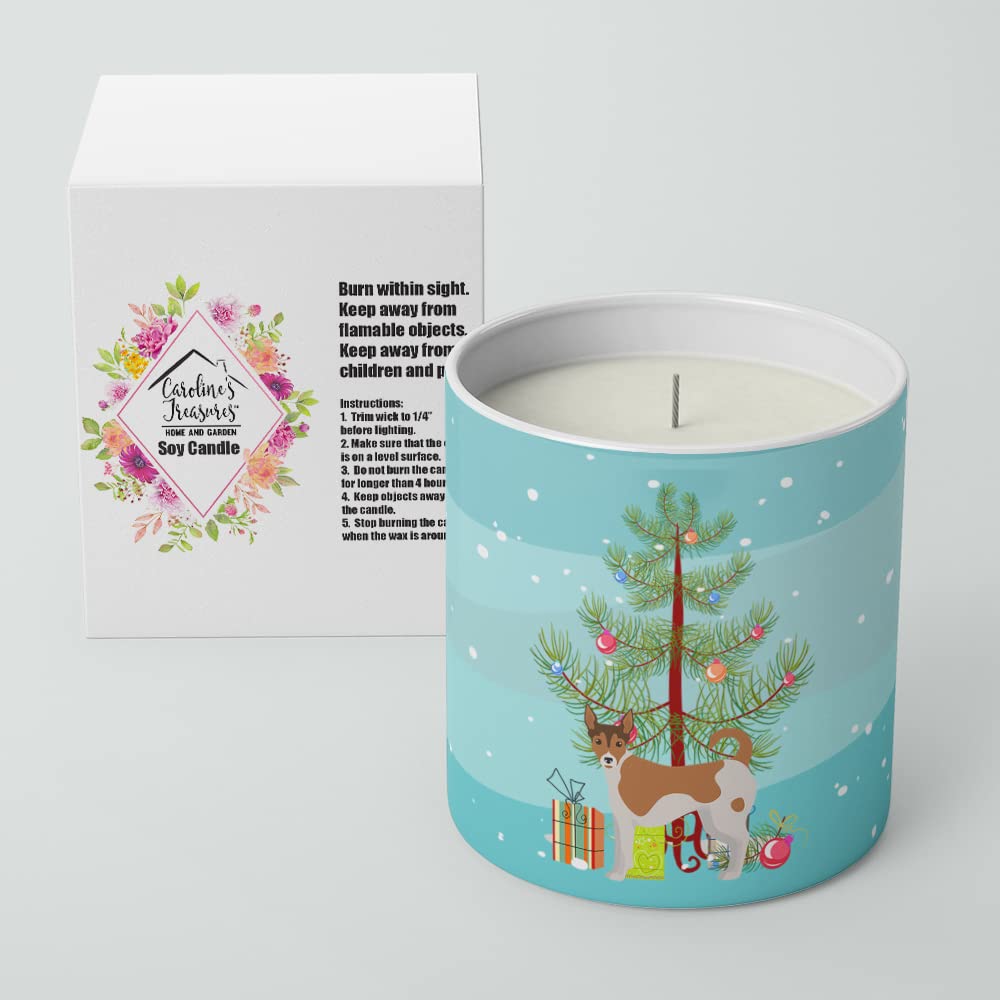 Caroline's Treasures CK3487CDL Tenterfield Terrier Christmas Tree 10 oz Decorative Soy Candle Nature Soy Wax Essential Oil Home Decor Ideal for Bedroom Kitchen Bath Office Gift, 10 oz