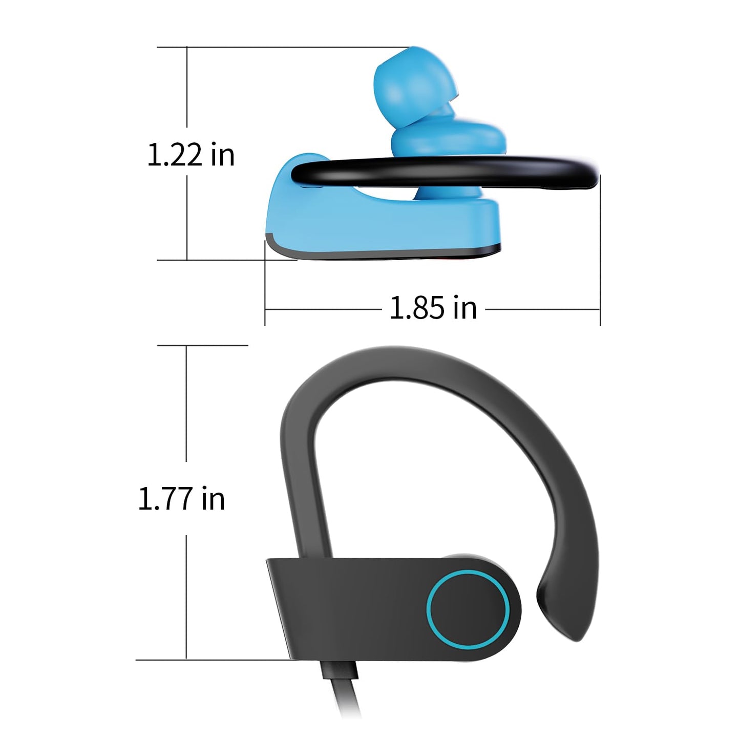 Boean Wireless Earbuds, Bluetooth Headphones 5.3, Wireless Headphones with 16Hrs Playtime IPX7 Waterproof in-Ear Earphones, Deep Bass Stereo Earbuds with Microphone for Gym Running Home Workout