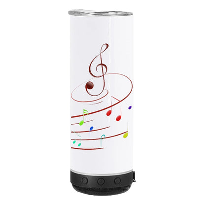 VACVOU 1Pcs 20oz Sublimation Music Speaker Blank Tumbler Cup with Lid Double Wall Vacuum Insulated Bluetooth Speaker Skinny Straight Tumblers (black, 1)