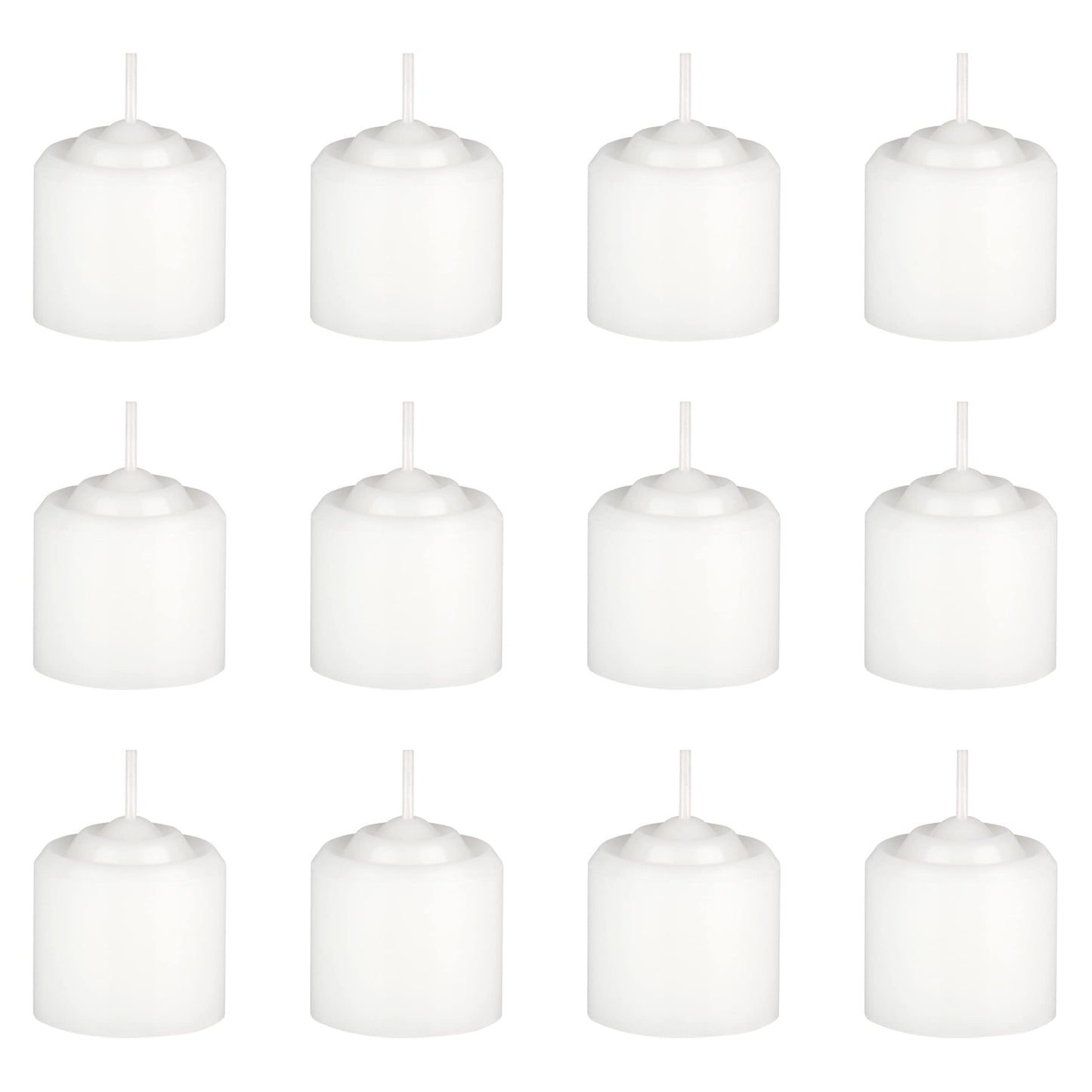 Mega Candles 12 pcs Unscented White Votive Candles, Hand Poured Wax Candle 10 Hours 1.38 Inch x 1.5 Inch, Home Décor, Wedding Receptions, Centerpieces, Occasions, Events, Festivities, Meditations