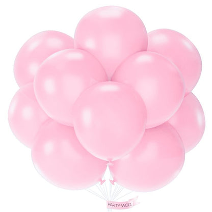 PartyWoo Baby Pink Balloons 20pcs 18 Inch Pastel Pale Light Pink Latex Helium Balloons for Baby Shower Gender Reveal Easter Bachelorette Wedding Bridal Shower Birthday Party Decorations Pink-Q05