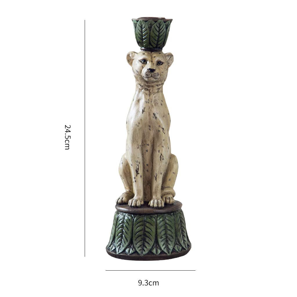 XILIN-1987 Candle Holderss Resin Leopard Figurine Candle Holder，Jungle Series Candle Holder Ideal for LED and Pillar Candles, Table Centerpiece for Wedding, Party, Decoration Decorative Candlestick