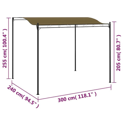 Gazebo Set of 2 Taupe Steel and Polyester, Large Rectangular Outdoor Canopy for Patio, Garden, UV Resistant, Easy Assembly Lawn Structures