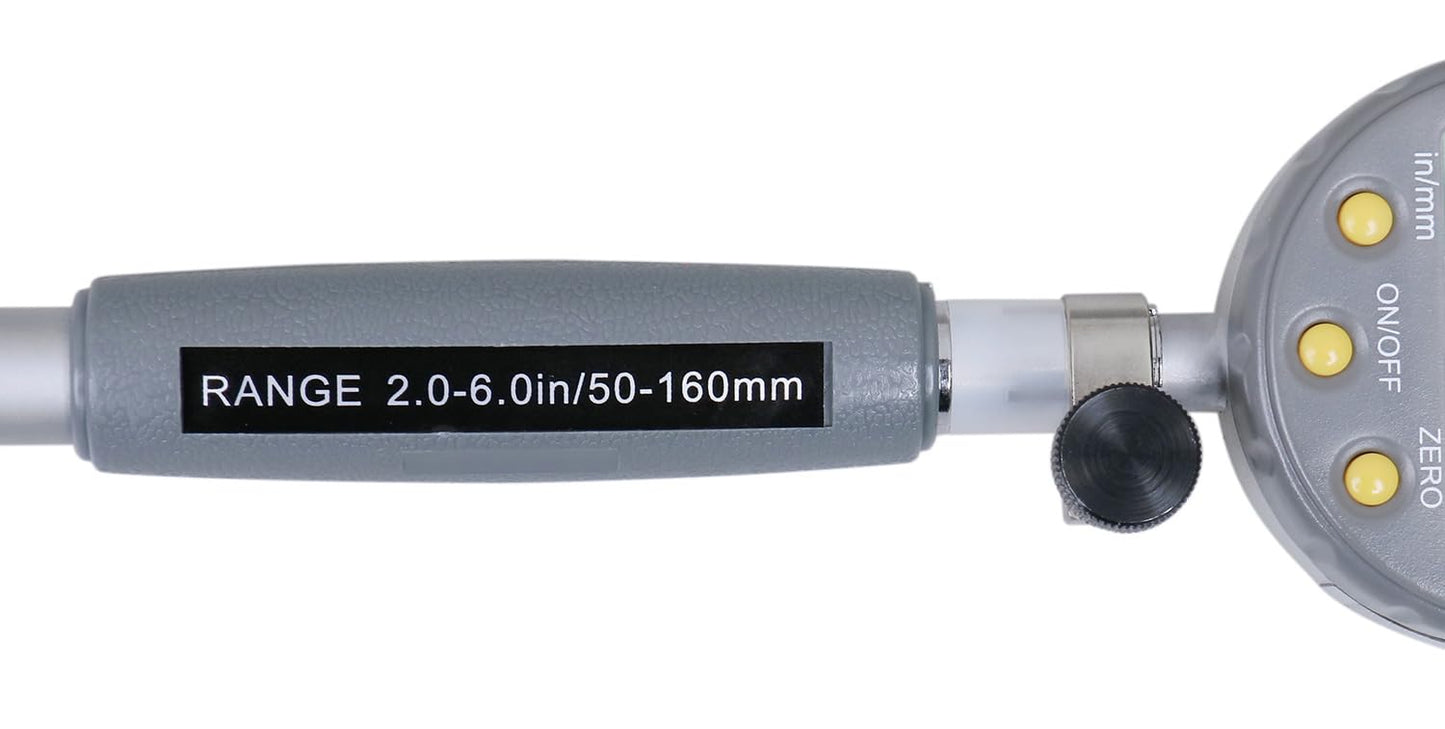 Accusize Industrial Tools 2-6 inch by 0.0005'' Digital Bore Gage, Stem Length 6'', Ee20-5274