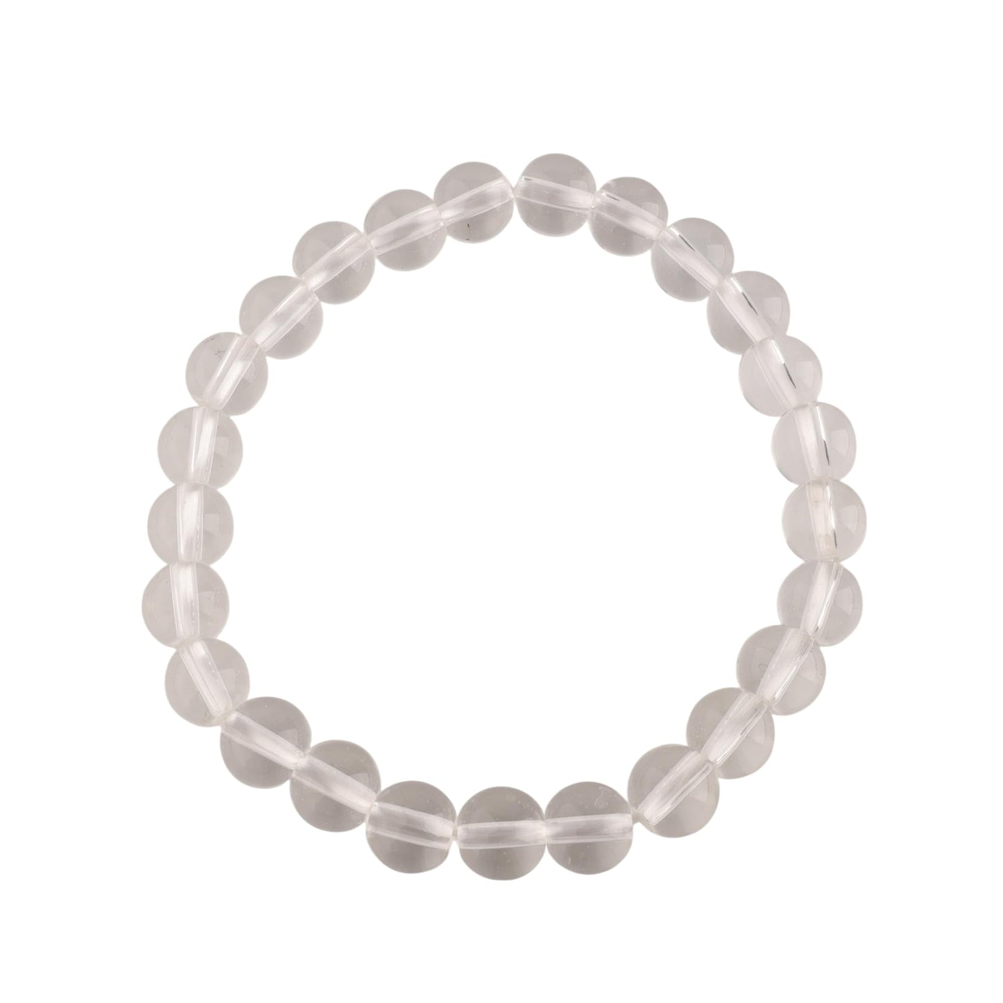 Anagha Jewels Natural Phenacite Gemstone Handmade 8mm Round Beaded Stretch Bracelet 7.5", Energy Power Crystal Chakra Reiki Healing Elastic Bracelet, Crystal Bracelet, Friendship Day Unisex Bracelet